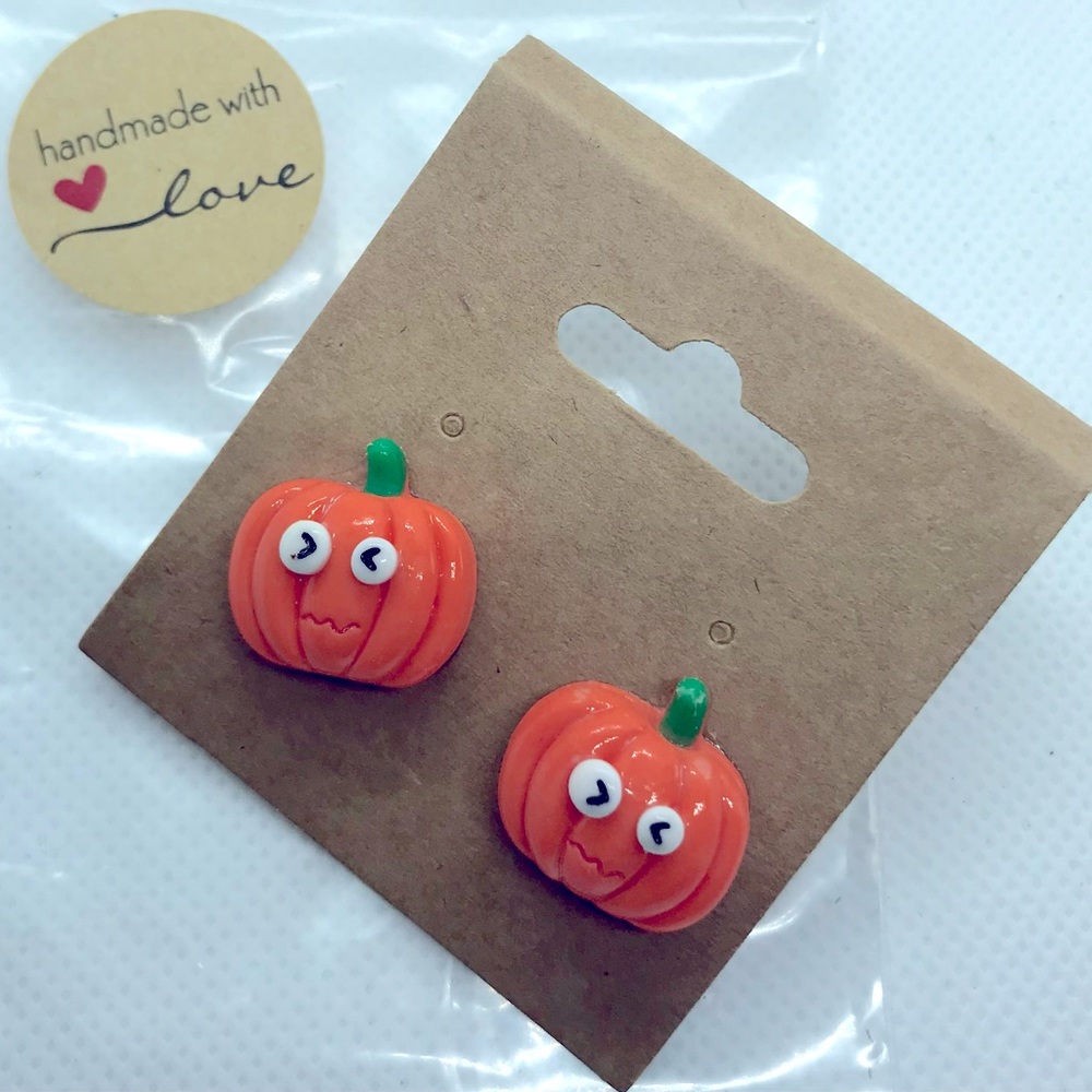 Home made pumpkin Earrings. Bundle and save 😍